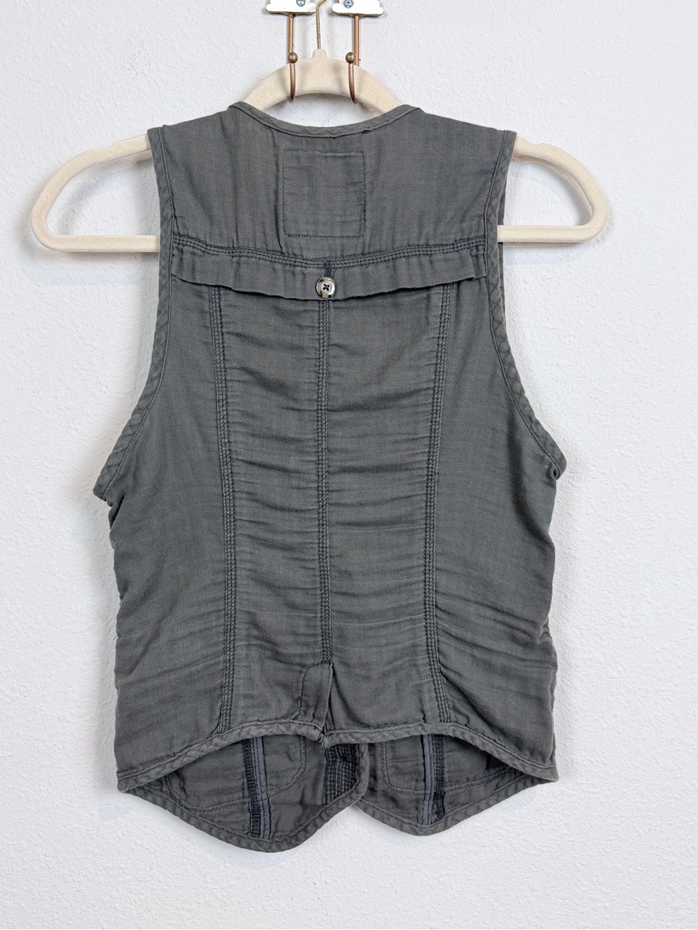 American Eagle Outfitters Charcoal Gray Utility Vest S - Picture 3 of 9